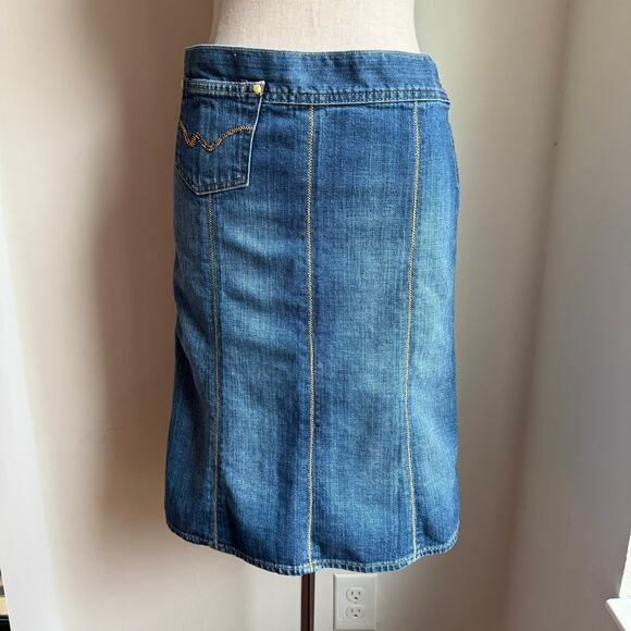 AG Adriano Goldschmied Denim Skirt 'The Frontier' Size 28 Made in USA Cotton - Picture 2 of 11